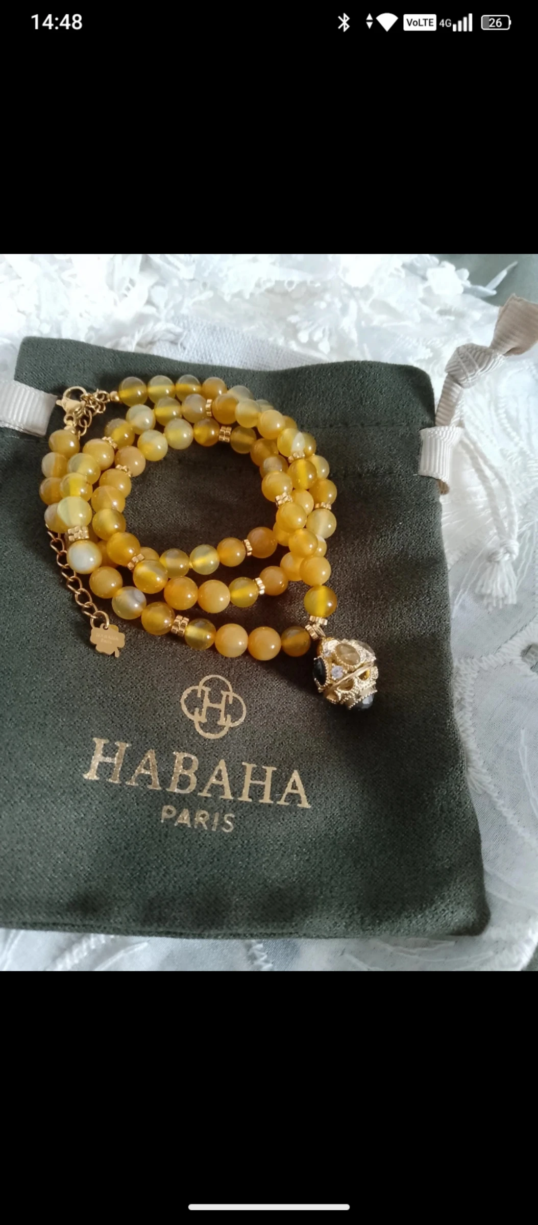 Collier Habaha talisman grigri pierres naturelles 